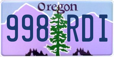 OR license plate 998RDI