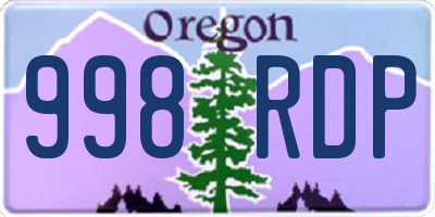 OR license plate 998RDP