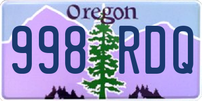 OR license plate 998RDQ