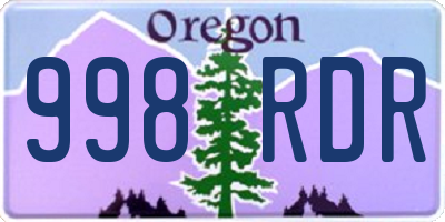 OR license plate 998RDR