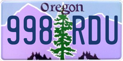 OR license plate 998RDU