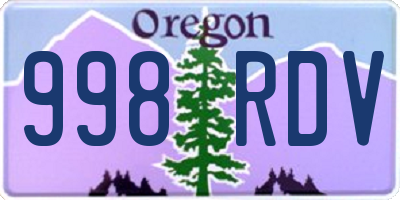OR license plate 998RDV