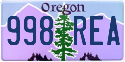 OR license plate 998REA