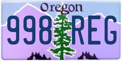 OR license plate 998REG