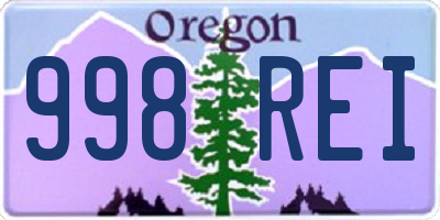 OR license plate 998REI