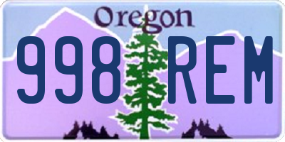 OR license plate 998REM