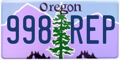 OR license plate 998REP