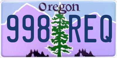 OR license plate 998REQ