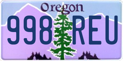 OR license plate 998REU
