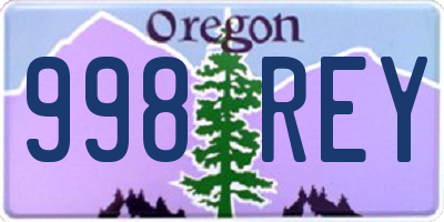 OR license plate 998REY