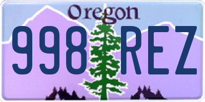 OR license plate 998REZ