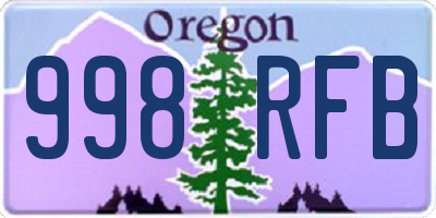 OR license plate 998RFB