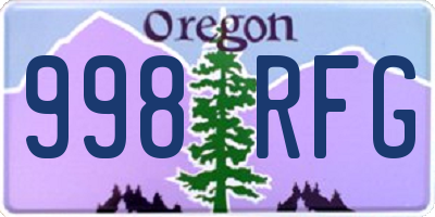 OR license plate 998RFG