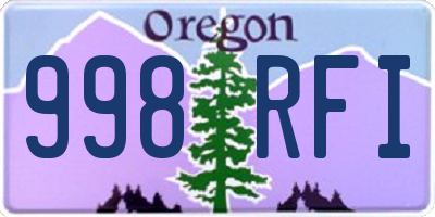 OR license plate 998RFI