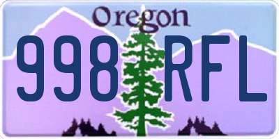 OR license plate 998RFL