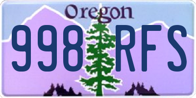 OR license plate 998RFS