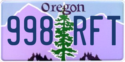 OR license plate 998RFT