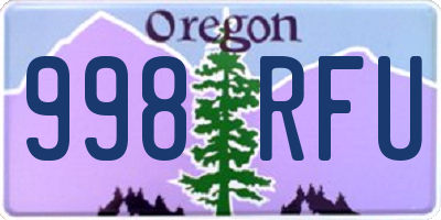 OR license plate 998RFU