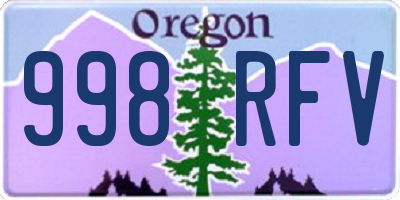 OR license plate 998RFV
