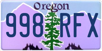 OR license plate 998RFX