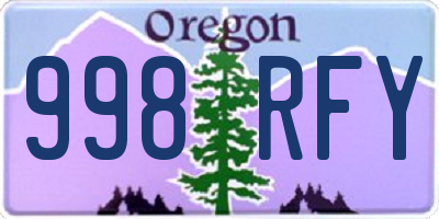 OR license plate 998RFY