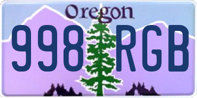 OR license plate 998RGB