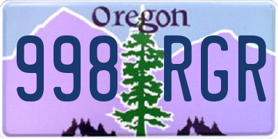 OR license plate 998RGR