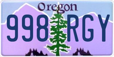 OR license plate 998RGY