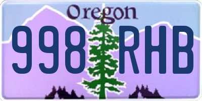 OR license plate 998RHB
