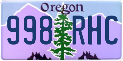 OR license plate 998RHC