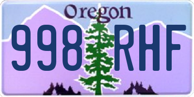 OR license plate 998RHF