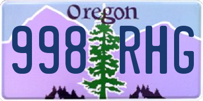 OR license plate 998RHG