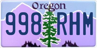 OR license plate 998RHM