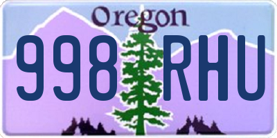 OR license plate 998RHU