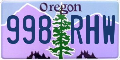OR license plate 998RHW