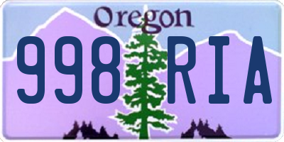 OR license plate 998RIA