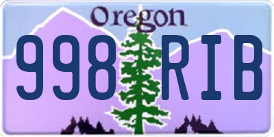 OR license plate 998RIB
