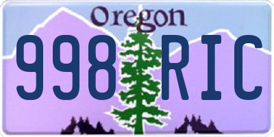 OR license plate 998RIC