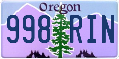OR license plate 998RIN