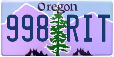 OR license plate 998RIT