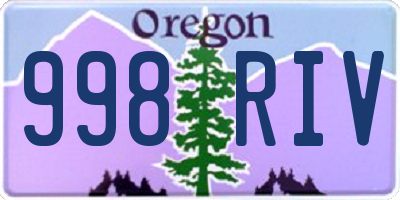 OR license plate 998RIV