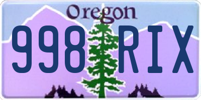 OR license plate 998RIX