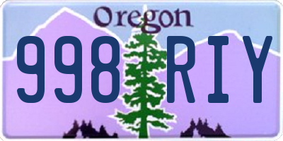 OR license plate 998RIY