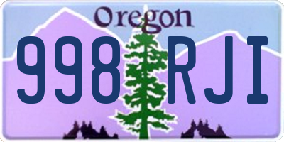 OR license plate 998RJI