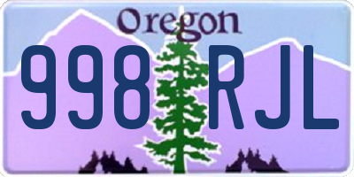 OR license plate 998RJL