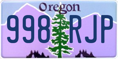 OR license plate 998RJP