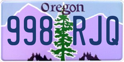 OR license plate 998RJQ