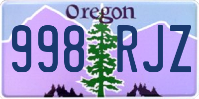 OR license plate 998RJZ