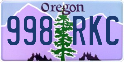 OR license plate 998RKC