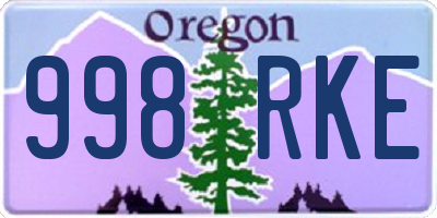 OR license plate 998RKE